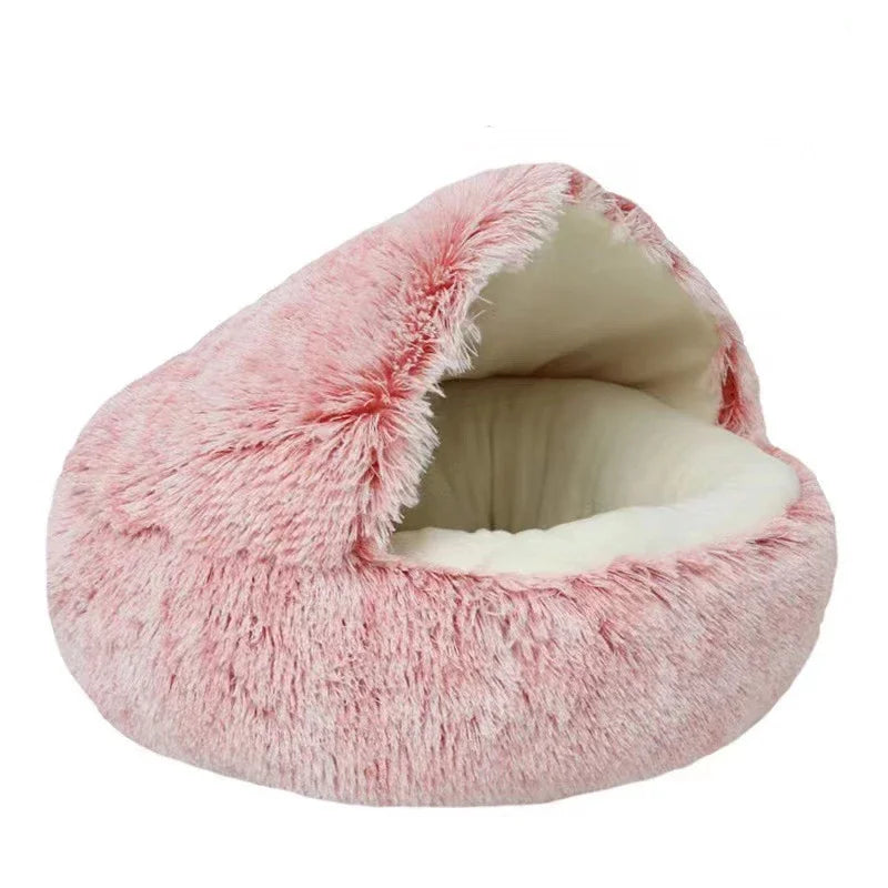 Cat Dog  Bed Pet Mattress Sleeping Warm Soft Plush Pet Bed with Cover Round  Nest Cave for Small Dogs kitten