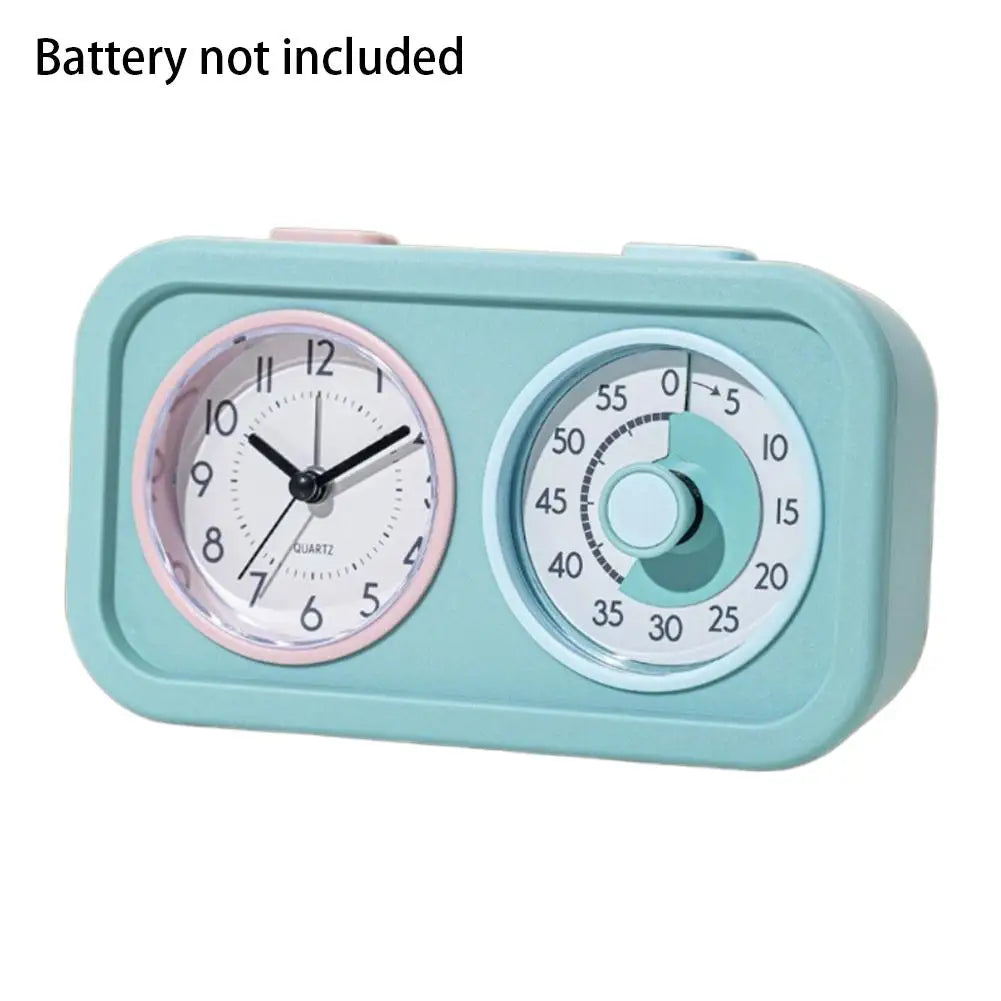 Kids Study Self-Discipline Alarm Clock Dual-Screen Visual Timer with Loud Alarm & One-Touch Mute for Time Management