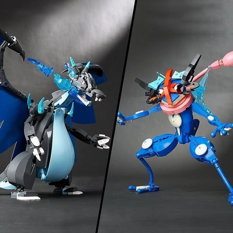 Pokemon Building Blocks DIY Anime Pikachu Charizard Mewtwo Blastoise 3D Building Block Model Assembly Toy Children Birthday Gift