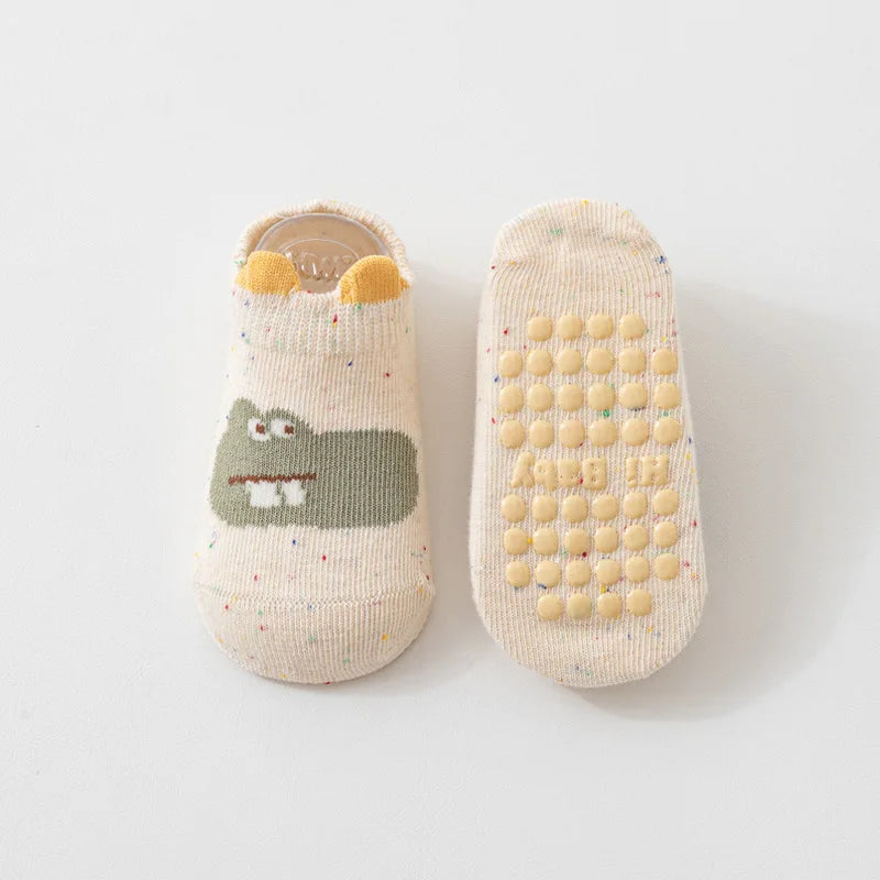 Kids Floor Socks 0-5 Years Soft Cotton Anti-slip Cartoon Sports Socks for Baby Toddler Boys Girls Autumn Winter Home Wear