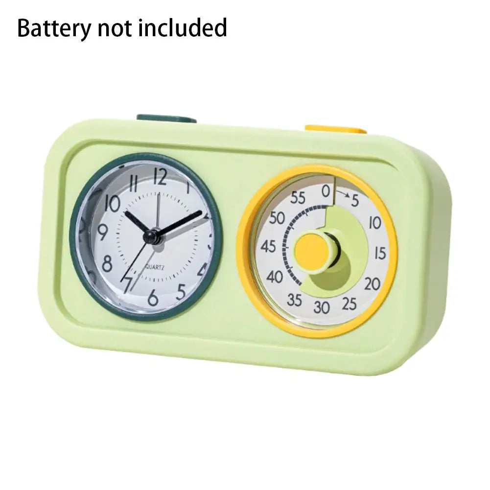Kids Study Self-Discipline Alarm Clock Dual-Screen Visual Timer with Loud Alarm & One-Touch Mute for Time Management