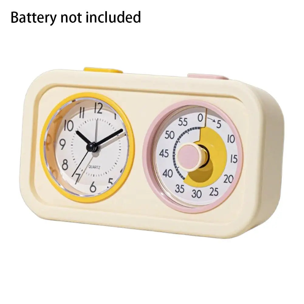 Kids Study Self-Discipline Alarm Clock Dual-Screen Visual Timer with Loud Alarm & One-Touch Mute for Time Management