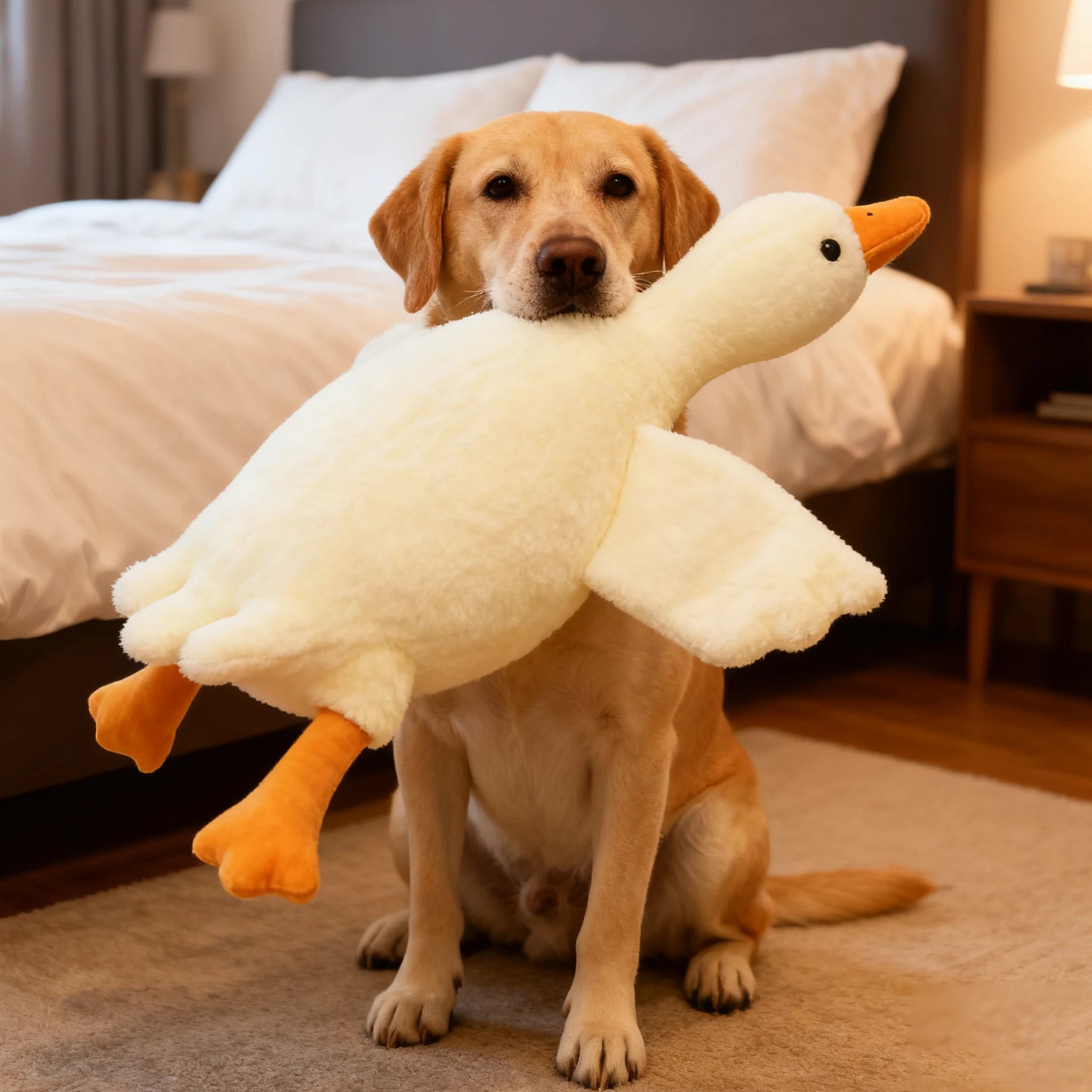 50cm Soft Goose Plush Toy for Cats Dogs Relax Pet Companion Anxiety-Relieving Dog Buddy Energy Release Gift for Pets