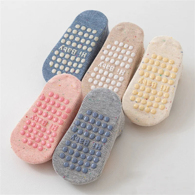 Kids Floor Socks 0-5 Years Soft Cotton Anti-slip Cartoon Sports Socks for Baby Toddler Boys Girls Autumn Winter Home Wear