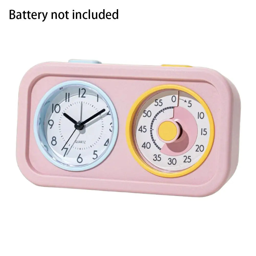 Kids Study Self-Discipline Alarm Clock Dual-Screen Visual Timer with Loud Alarm & One-Touch Mute for Time Management