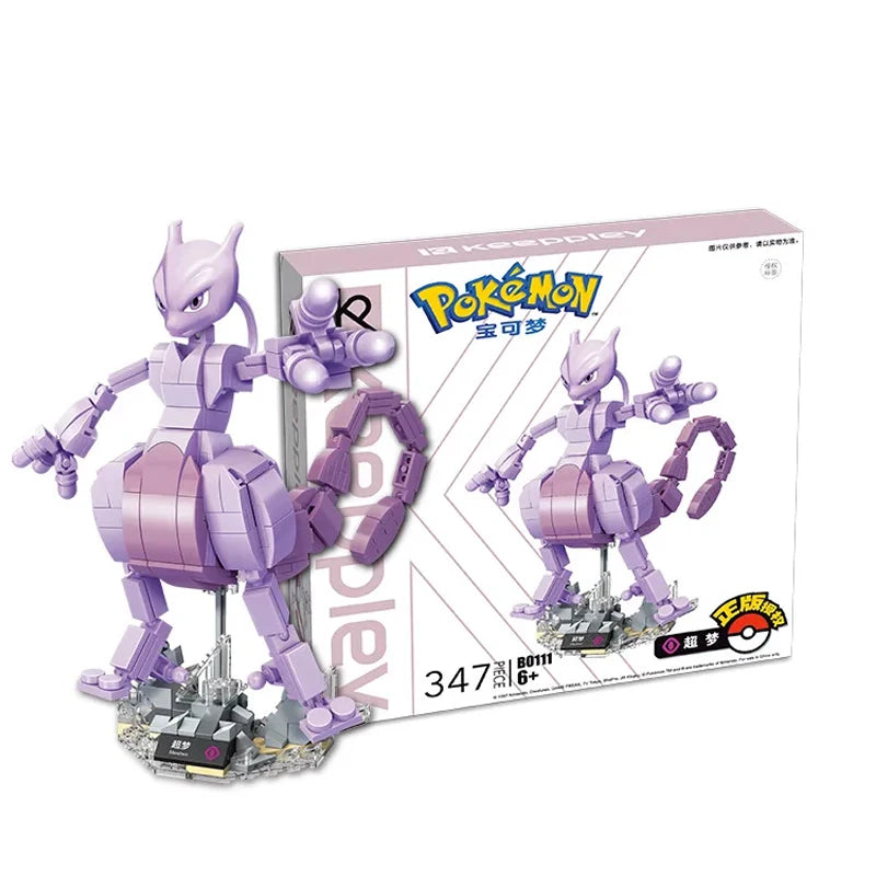 Pokemon Building Blocks DIY Anime Pikachu Charizard Mewtwo Blastoise 3D Building Block Model Assembly Toy Children Birthday Gift