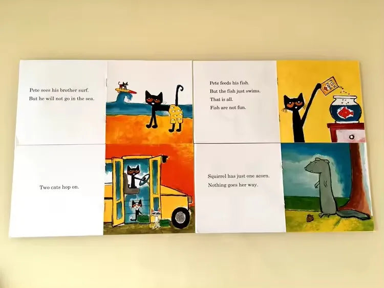 12 Books/Set I Can Read Pete The Cat English Picture Books Children Story Book Early Educaction Pocket Reading Book