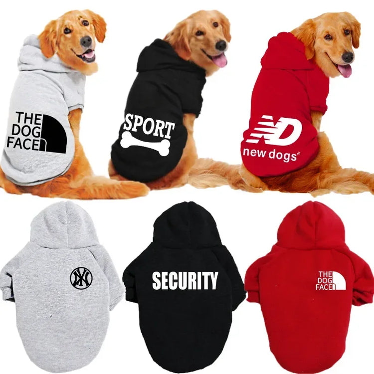 Fleece dog hoodie for winter pet comfort