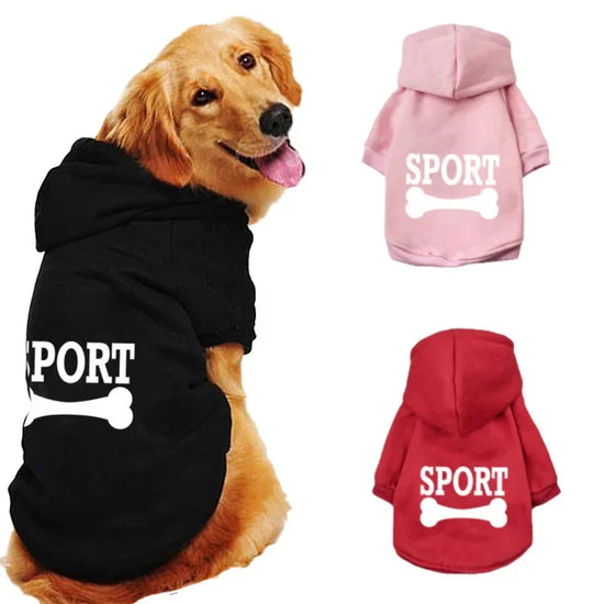 Warm dog hoodie for small and large dogs