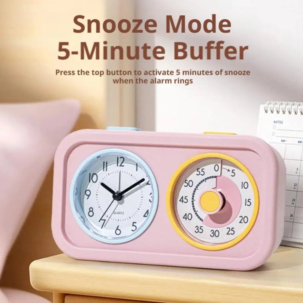 Kids Study Self-Discipline Alarm Clock Dual-Screen Visual Timer with Loud Alarm & One-Touch Mute for Time Management