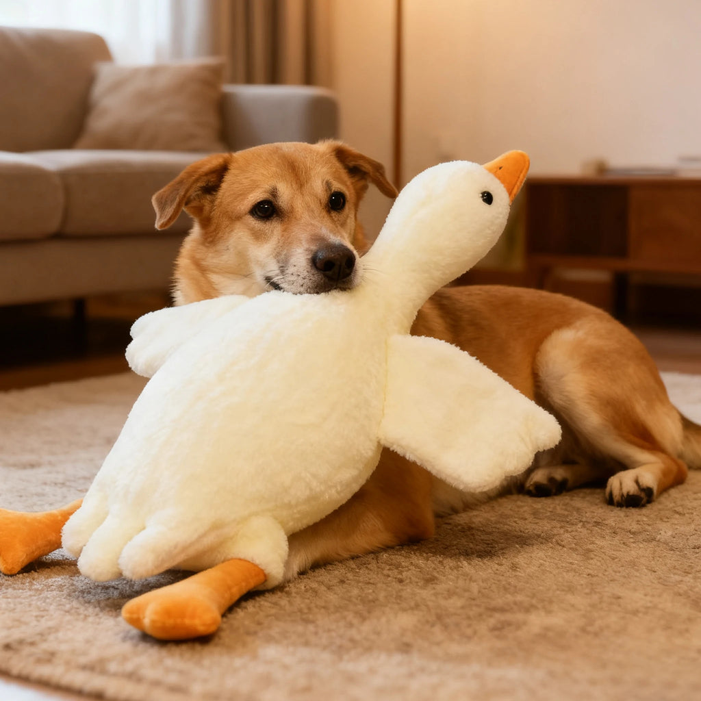 50cm Soft Goose Plush Toy for Cats Dogs Relax Pet Companion Anxiety-Relieving Dog Buddy Energy Release Gift for Pets