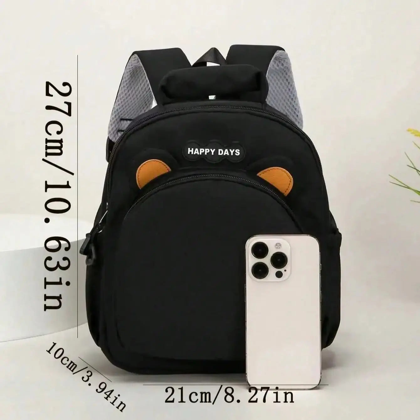 Children's backpack for kindergarten and elementary school students, featuring a cute cartoon dinosaur pattern, contrasting colo