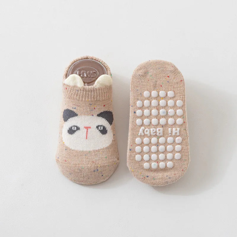 Kids Floor Socks 0-5 Years Soft Cotton Anti-slip Cartoon Sports Socks for Baby Toddler Boys Girls Autumn Winter Home Wear